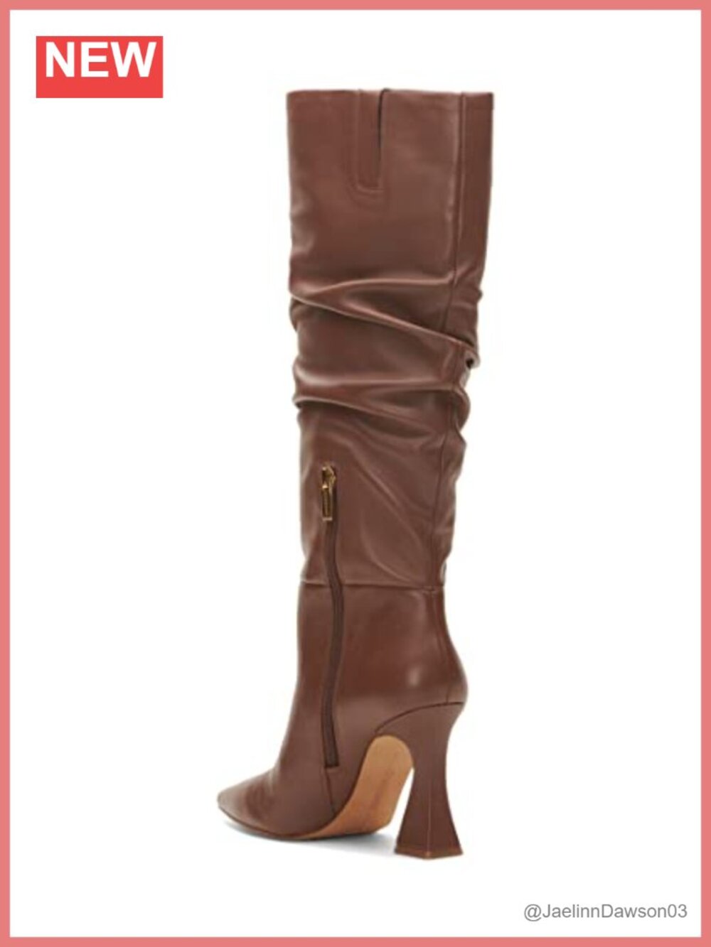 Knee High Ruched Boot With Pointed Toe And Zip Closure - Picture 4 of 6